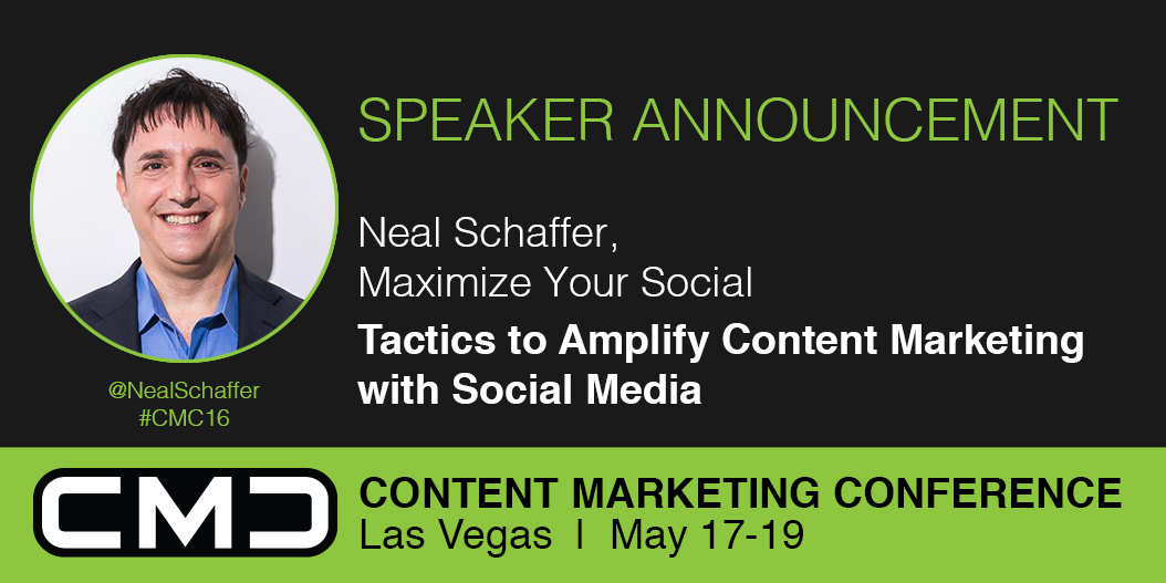 #CMC16 Speaker Spotlight: Neal Schaffer, Maximize Your Social