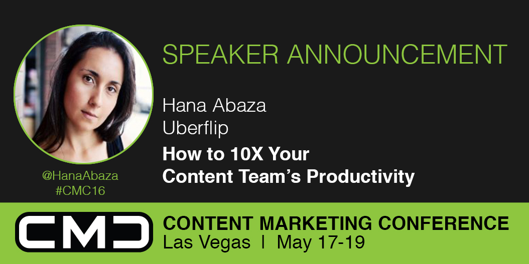 #CMC16  Speaker Spotlight: Hana Abaza, Uberflip